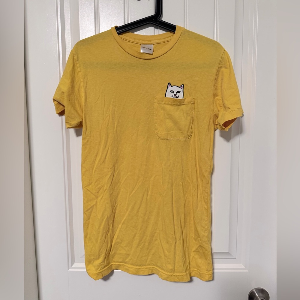 Yellow ripndip tshirt cat